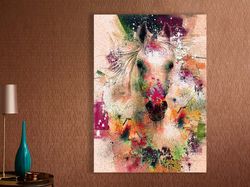 Spirit of Equus Abstract Horse Canvas Art,Equine Decor, Modern Canvas Art, Colorful Wall Art, Expressionist Horse, Anima