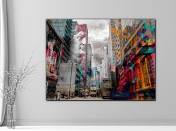 Urban Tapestry,Cityscape Art, Urban Photography, Abstract Elements, Architectural Fusion, Vibrant Colors, Modern Life, A