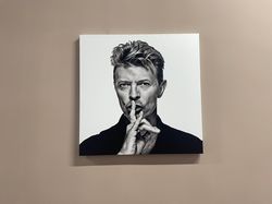Canvas Art, Living Room Wall Art, Large Wall Art, Dawid Bowie Hush Sign, Dawid Bowie 3D Canvas, Handsome Man Art Canvas,
