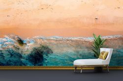 decals for walls, contact paper, removable wall paper, gift wallpaper, sea landscape wallpaper, wave landscape wall prin