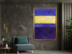 mark rothko posters, art exhibition print, modern wall decor, abstract art navy blue mark rothko minimalist painting, fr