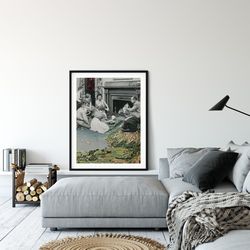 Modern nature art, Vintage retro print, Large wall prints, Unique artwork