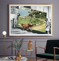 Large wall art print, Vintage style art, Extra huge poster, Hallway art, Living room prints