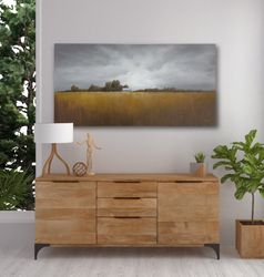 large landscape painting, original painting on gallery wrapped stretched canvas 15 deep -american art