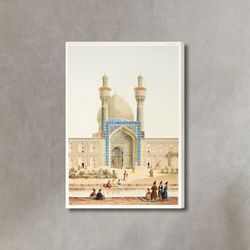 monuments of modern persia photo print canvas, isfahan iran, persian mosque, mosque photo canvas, wall art decor