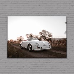 Porsche 356 Canvas or Poster, Vintage Car Wall Art, Huge Canvas, Oldtimer Porsche Wall Art, Vintage Wall Art, Man Cave G