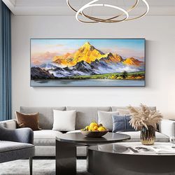 Large Landscape Oil Painting Original Mountain Canvas Painting Abstract Living Room Decor Painting Modern Art Gift For H