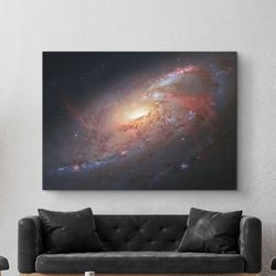Hubble view of Messier 106 CanvasPoster Art, NASA Hubble Space Telescope, Space Posters, Large Canvas Wall Art Print