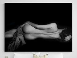 naked sexy girl print on bedroom wall art canvas, figurative nude woman, laminated, erotic painting, nude body art print