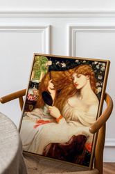 dante gabriel rossetti lady lilith (1866–8) canvas print giclee wall art gallery wrapped vintage style gift reproduction