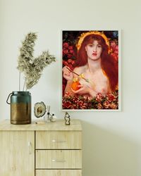 Dante Gabriel Rossetti – Venus Verticordia Print on canvas, large wall art, Boudoir decor, Young girl, original art, gic