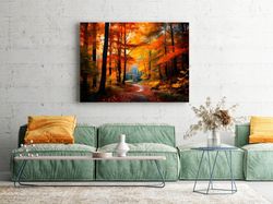 autumn forest wall art, autumn landscape photo, fall landscape home decor, fall forest landscape wall decor, autumn prin