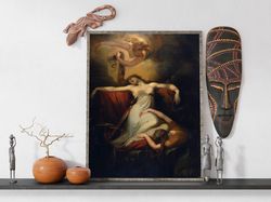 henry fuseli - dido print on canvas, sensual painting, canvas wall art, bedroom decor, erotic print, giclee canvas, read