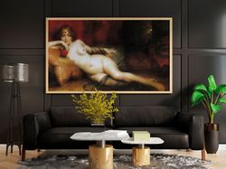 henri adrien tanoux - salammbo print on canvas gallery wrapped erotic painting naked woman vintage style sensual wall ar
