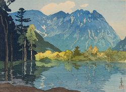hiroshi yoshida hodakayama (1921), canvas print, giclee large wall art, vintage style gift, gallery wrapped, japanese pr