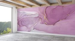 wall mural wallpaper, custom wall paper, gift for house, gift wallpaper, pink tones marble wallpaper, gold marble wall m