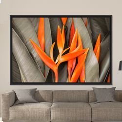 Trendy Wall Art, Floral Glass Printing, Orange Leaf Wall Art, Leaf Artwork, Halloween Decor Painted Glass, Living Room W