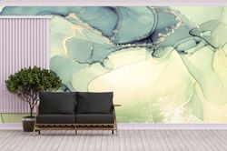 wall decals murals, decor for wall, wall art, housewarming gift, green tones marble wall painting, sold marble paper cra