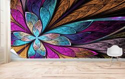 wall decoration, wall mural wallpaper, fractal wall paper, modern wallpaper, wall decals murals, beautiful fractal flowe