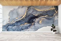 wallpaper mural, blue and cream marble wallpaper, modern wallpaper, marble wall paper, wall covering, wall art, luxury w