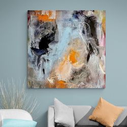Whispers of Autumn Abstract Expressionist Canvas,abstract painting, expressionist art, autumn colors, modern art,canvas
