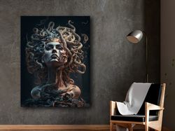 Medusa Wall Art, Sneak head woman, Woman Poster, Woman Art, Artistic Woman Canvas Print, Modern Home Decor, Home Gift