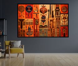 Wall Art with African Symbols, African Patterns Decor, Fashion African Art, African American cultural art, Modern Africa