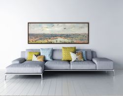 wetlands wall art, oil impressionist landscape painting on canvas - ready to hang large canvas wall art prints with or w