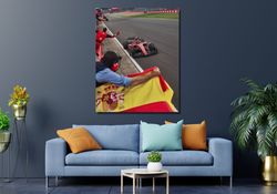 Carlos Sainz Canvas Print Art,Carlos Sainz Poster Canvas Wall Art,Formula One F1 Grand Prix,Ferrari Racing Canvas Art,Ma