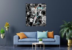 Lewis Hamilton Mercedes Car Race Win F1 Poster,Lewis Hamilton Canvas Print Art,Lewis Hamilton Wall Art,Formula One F1 Gr