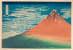 Katsushika Hokusai Red Fuji (1830-32) Japanese Art ukiyo-e art, japanese woodblock, Japan landscape, print on canvas Mou