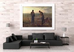 jean-franois millet the angelus (1857–1859) reproduction classic decor canvas print giclee wall art gallery wrapped vint