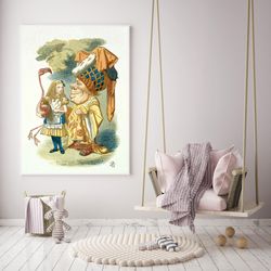 john tenniel illustration from the nursery alice alice's adventures canvas print print for kids room gallery wrapped vin