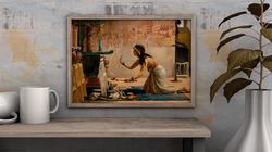 John Weguelin - The Obsequies of an Egyptian Cat (1886) Art Reproduction Print on canvas, Archival Giclee, Gift idea, Vi