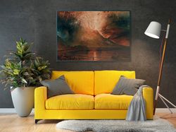 joseph turner vesuvius in eruption print on canvas, gallery wrapped, reproduction, giclee canvas, home decor, landscape