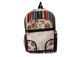 RHB59 Handmade Sustainable Hemp & Cotton Mix Backpack for Unisex