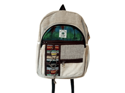 RHB116 Handmade Sustainable Hemp & Cotton Mix Backpack for Unisex