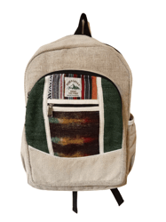 RHB51 Handmade Sustainable Hemp & Cotton Mix Backpack For Unisex