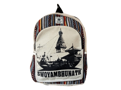 Swoyambhunath Printed Handmade Sustainable Hemp & Cotton Mix Backpack for Unisex