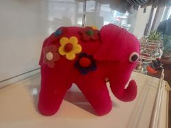Hand-Felted Eco-Friendly Woolen Elephant for Home Decor