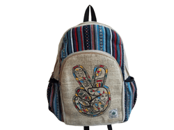 RHB123 Handmade Sustainable Hemp & Cotton Mix Backpack for Unisex