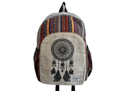 RHB126 Handmade Sustainable Hemp & Cotton Mix Backpack for Unisex