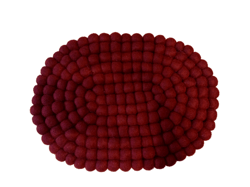 Red Color Felted Ball Mat for Laptops/iPads