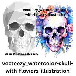 geometric low poly skull T-shirt svg design, cap svg design , svg sticker download