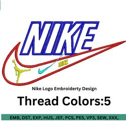 Nike Logo Embroidery colors very high quality with 5 colors, T-shirt s design, with all files