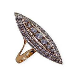 Ring Marquis, code 214810YM, completely 585 gold 14ct. insert cubic zirconia