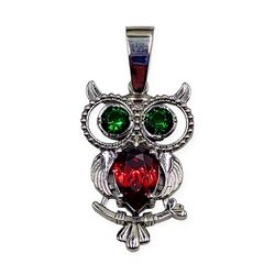 Pendant Owl, code 411980YM, completely sterling silver 925 insert cubic zirconia