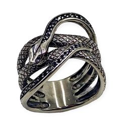 Ring Snake, code 211760YM, completely 925 sterling silver with blackening ins CZ