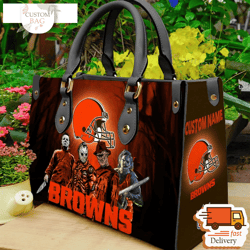 Cleveland Browns NFL Halloween Women Leather Hand Bag