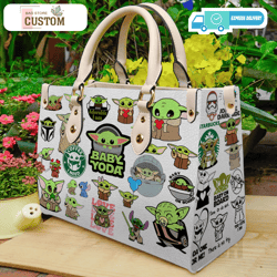 Baby Yoda Bag and handbag, Star Wars Yoda bag, Baby yoda gifts, baby yoda shirtCustom Bag, Leather Bag, Leather Bag gift